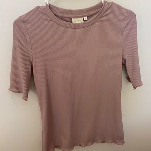 Love olive co lavender mauve ribbed top